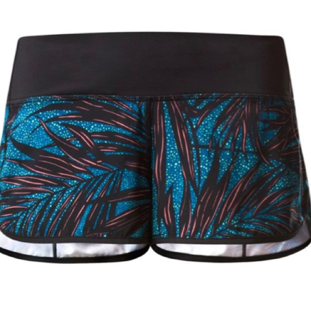 Lululemon Speed Short Palm Lace Tofino Teal Multi / Black size 4